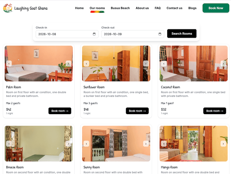 Screenshot of laughinggoatghana.com
